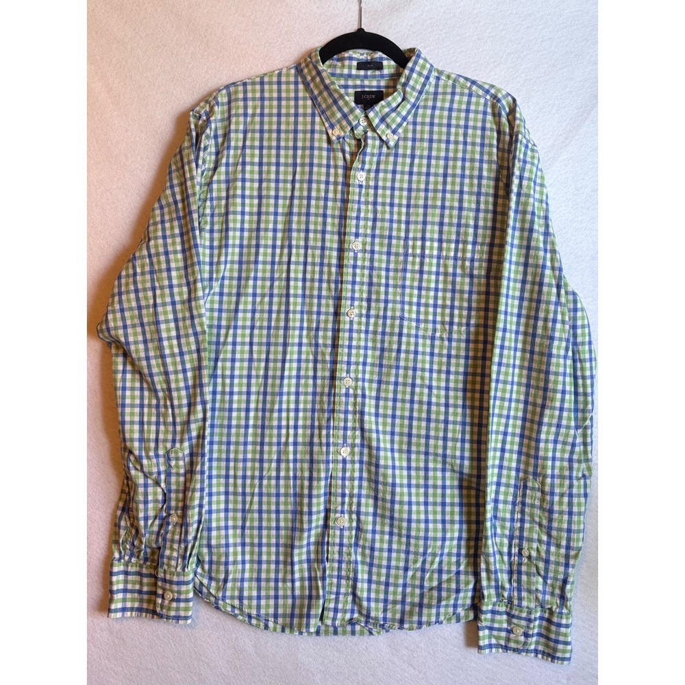 J.Crew Slim Fit Long Sleeve Gingham‎ Check Button Down Shirt Men XL